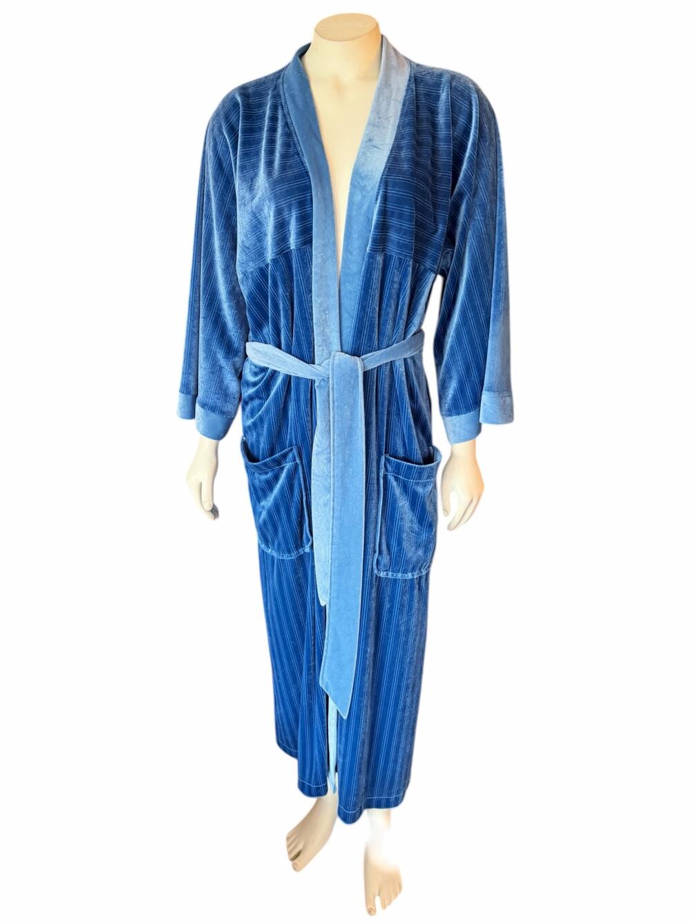 Christian Dior Monsieur Blue Velvet Robe Vintage One Size